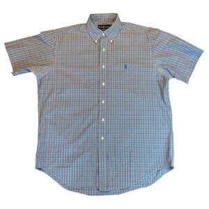 Ralph‎ Lauren Men's Classic Fit Short Sleeve Button Up Shirt Sz L Multicolor